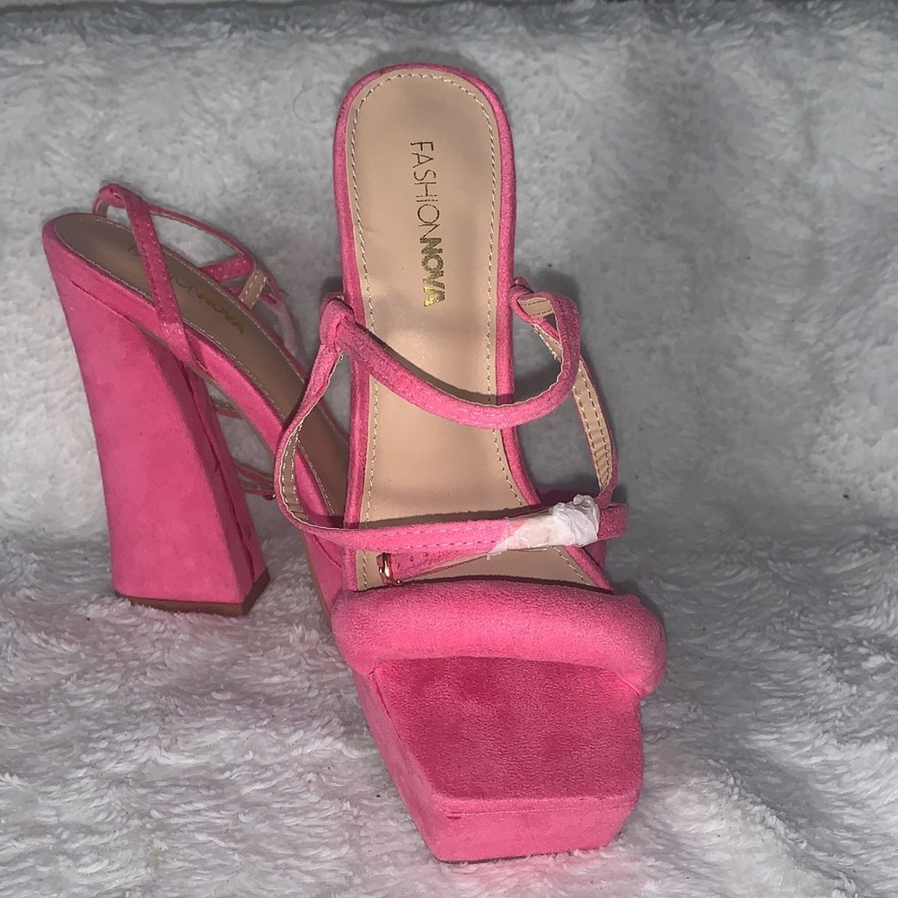 Fashion Nova Vibrant Pink Heeled Sandals